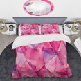 thumbnail image 2 of Designart "Fusion of Pink Gemstones II" Abstract Shapes Bedding Covert Set - Abstract Pink Modern Bed Set With 2 Shams, 2 of 6