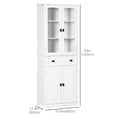 thumbnail image 3 of HOMCOM 63" Kitchen Pantry Storage Cabinet w/Adjustable Shelves Glass Door, 3 of 9