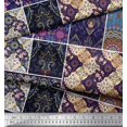 thumbnail image 2 of Soimoi Rayon Crepe Fabric Ogee & Mandala Patchwork Print Sewing Fabric Yard 46 Inch Wide, 2 of 3