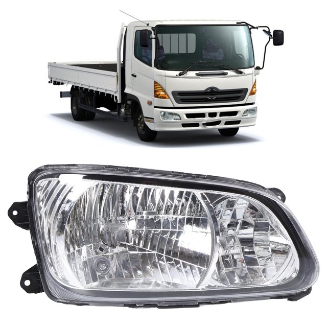 Ensemble de Phare pour Hino 500 Mega Ranger, Matériau ABS PC Résistant aux Intempéries, Lentille Transparente de Remplacement