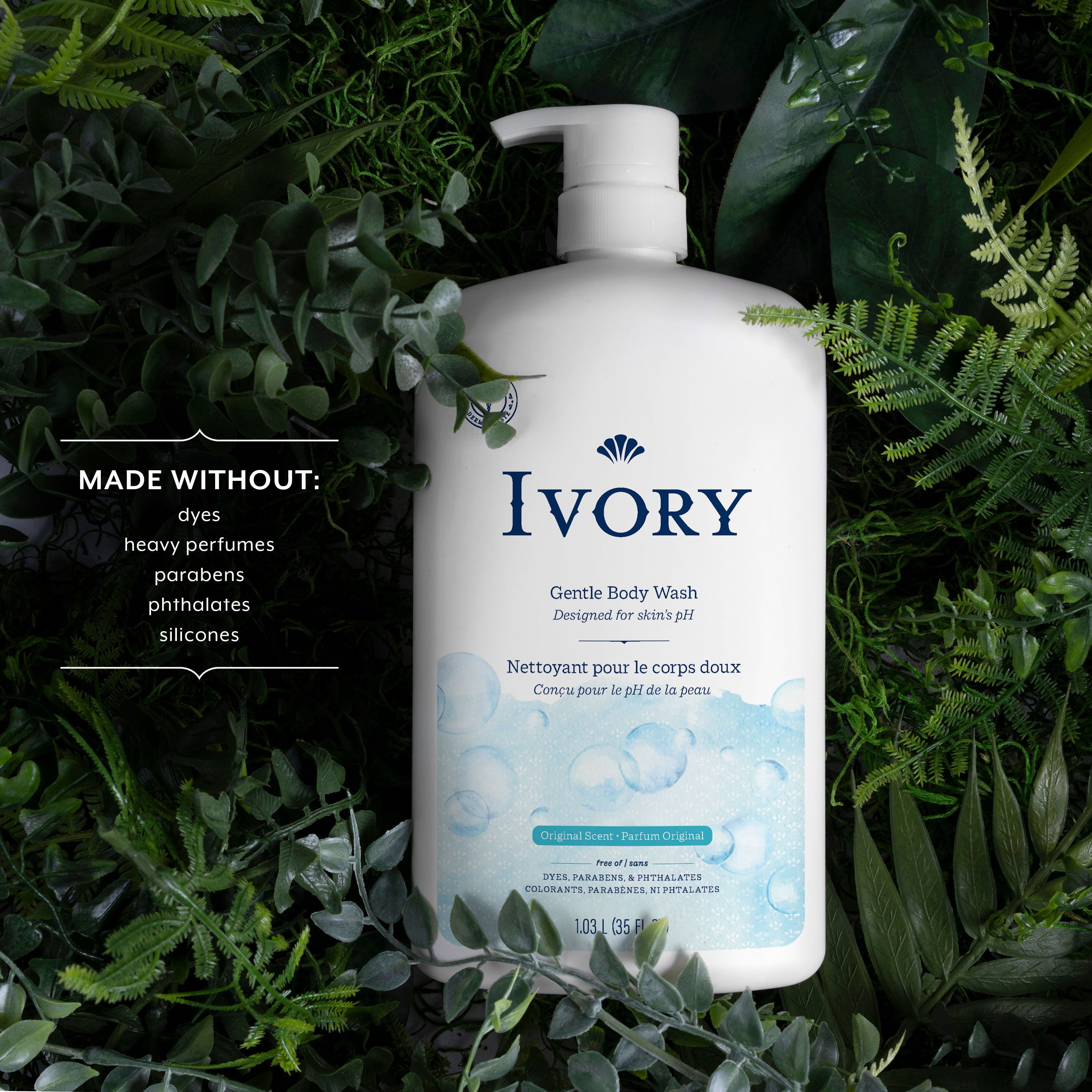 Ivory Nettoyant pour le Corps Doux & Délicat, Parfum Original