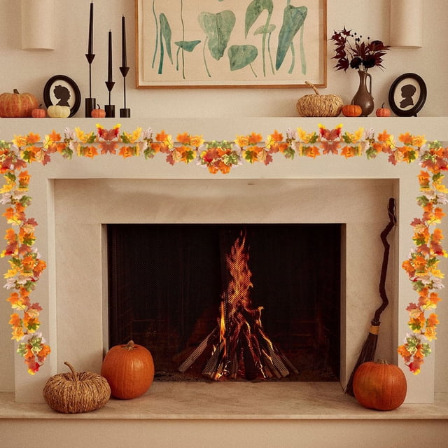 Birdeem Halloween Decorations for Home, Outside Halloween Decorations, Halloween Decorations Simulated Maple Leaves Halloween Simulation Green Plants Bar Home Garden Decorations, Home Bar Furniture