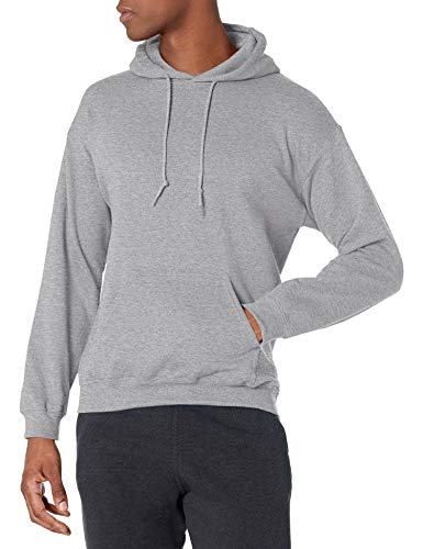 Gildan Men's Fleece Hooded Sweatshirt, Style G18500, Sport Grey, Medium