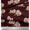 thumbnail image 2 of Soimoi Polyester Crepe Fabric Golden Retriever Dog Decor Fabric Printed Yard 42 Inch Wide, 2 of 3