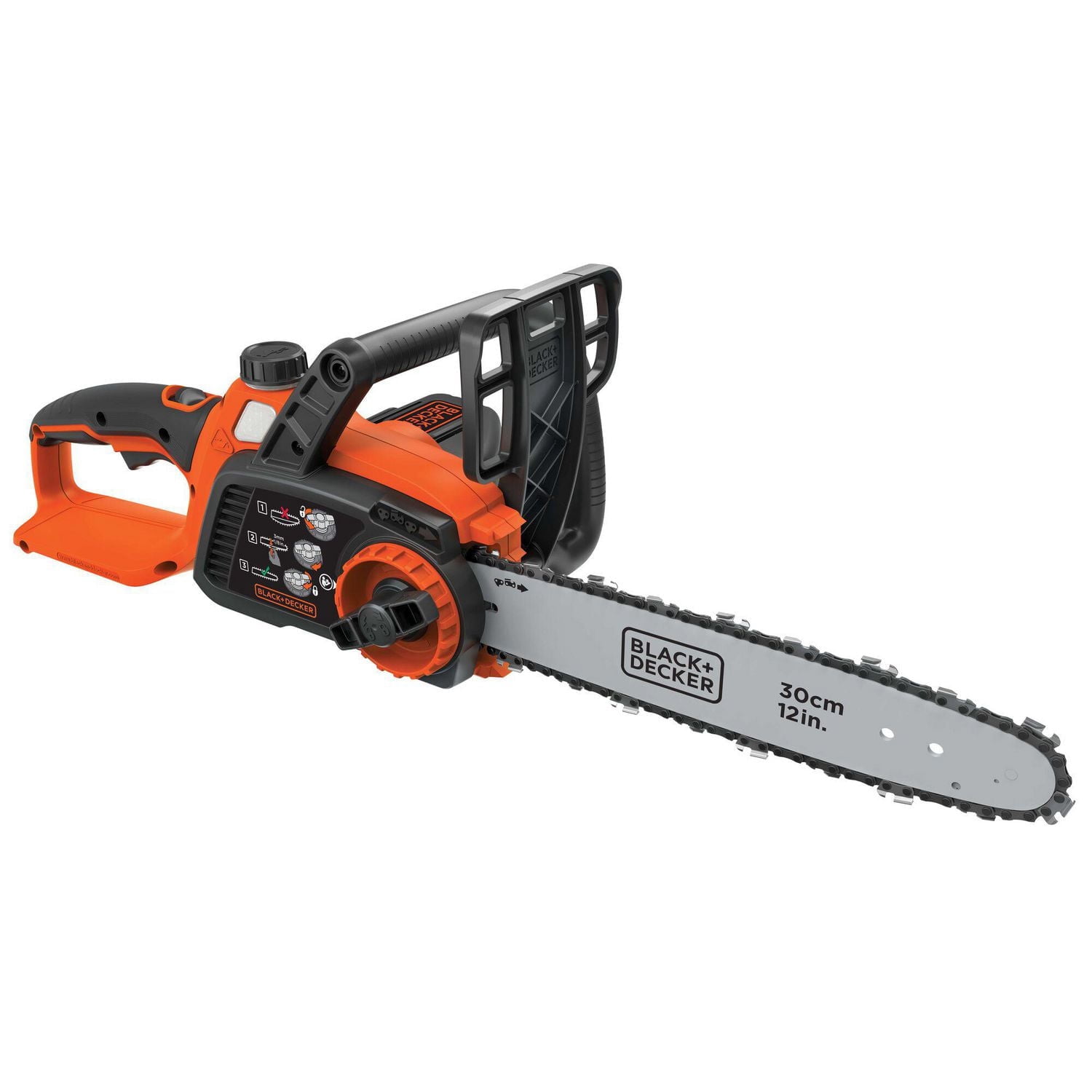 BLACK+DECKER Scie à chaîne sans fil au lithium-ion de 12 po MAX 40 V avec batterie de 2,0 Ah et chargeur inclus.