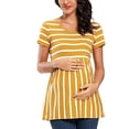 thumbnail image 2 of 2025 Femmes Maternité Manches Courtes Robe Décontractée Hauts Imprimés Grossesse Robes Petite pour Femmes Invitée de Mariage T-Shirt, 2 of 7