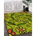 thumbnail image 3 of Ahgly Tapis Rectangulaire Lavable en Machine Intérieur Transitionnel Vert Pistache, 6 Pieds x 9 Pieds, 3 of 7