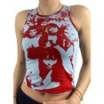 thumbnail image 3 of xiaxaixu Camisole Courte d'Été pour Femmes, Col Rond Imprimé Sans Manches, 3 of 9