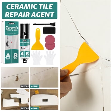 Dvkptbk Fluide de Réparation Carrelage en Céramique Adhésif de Réparation Emballage Métal Carrelage Remplissage Fissures et Fuites Outils Adhésifs de Réparation en Liquidation