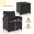 thumbnail image 3 of Gymax 3 PCS Patio Furniture Set w/Tempered Glass Coffee Table Washable Cushions Black, 3 of 10