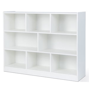 Costway 3-tier Bibliothèque ouverte 8-Cube Étagères de rangement debout du plancher Afficher Cabinet blanc