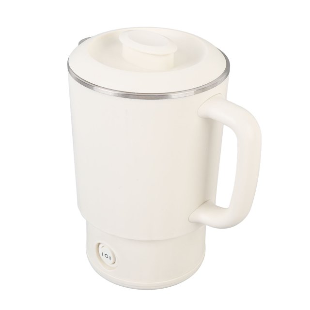 Portable Electric Kettle, 600ML Stainless Steel Tea Kettle with 2 Temperature Settings, 5 Min Fast Water Boiling Bottle, Hot Water Kettle for Camping, Hiking, Office, School