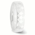 thumbnail image 4 of Ceramic White 6mm Faceted Polished Band Ring 9 Size, 4 of 6