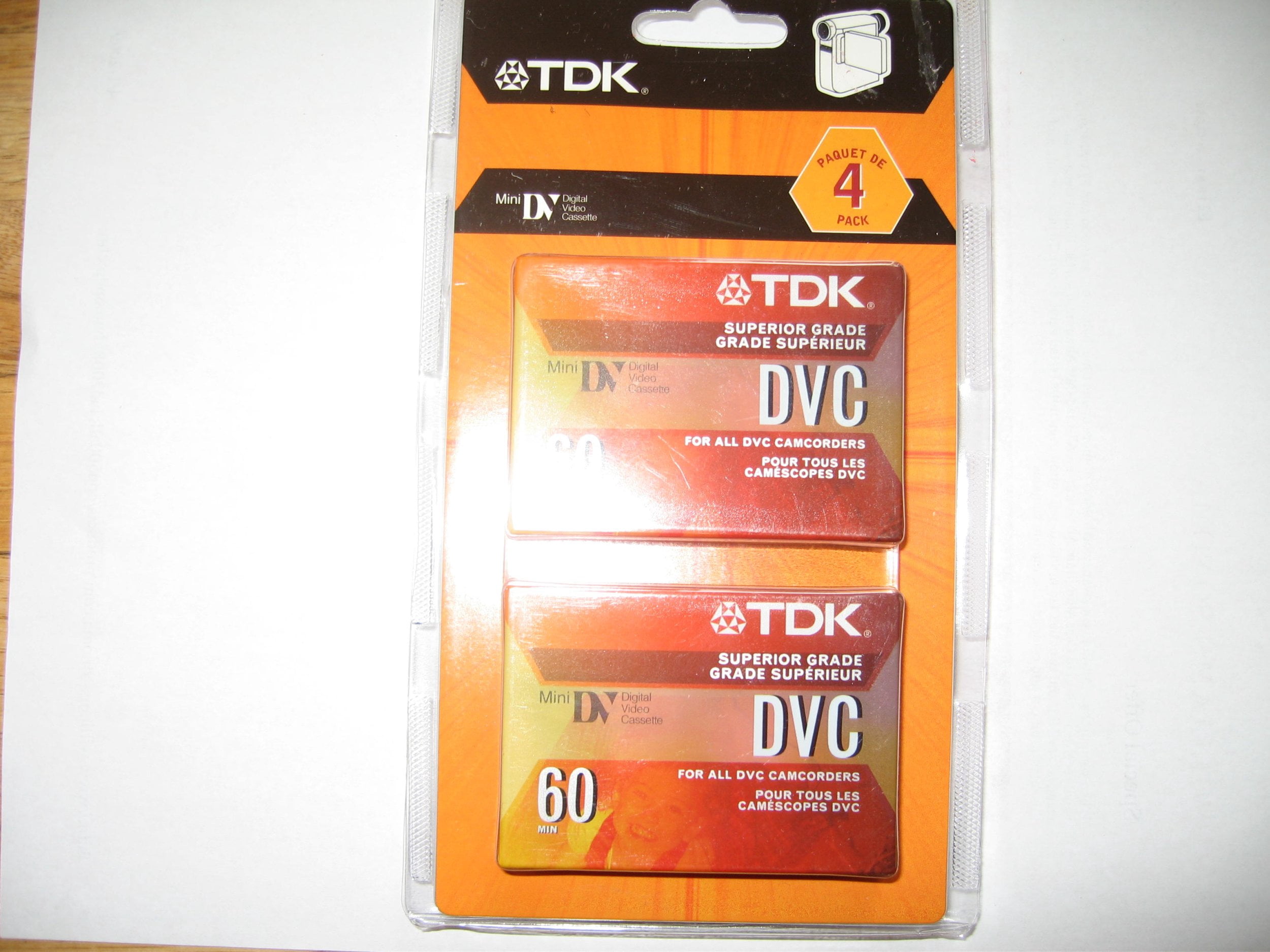 Tdk Cassette Vidéo Numérique 60 Min 4 Pk