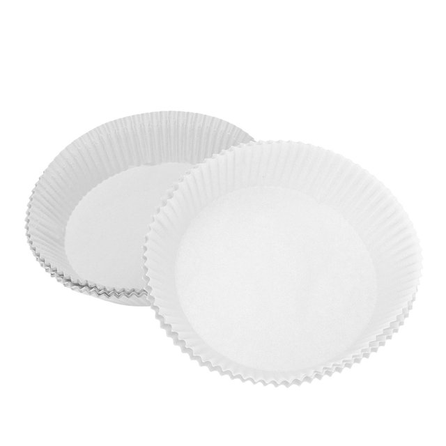 Fryer Baking Paper, Oil Proof Heat Resistant Round Non Stick Disposable 50PCS Baking Paper Liner Food Grade For Restaurant White