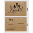 thumbnail image 3 of Inkdotpot RSVP Postcards (Set Of 50) 4"X6" Blank With Mailing Side,RSVP Reply Response Cards For Wedding Rustic Kraft Script Style Print Return Cards, 3 of 5