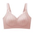 thumbnail image 1 of VEKDONE Woman's Embroidery Back Buckle Thin Style Ventilate Bra Without Steel Rim Pink L, 1 of 5