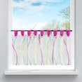 thumbnail image 2 of Window Curtain Sheer Voile Cafe Net Curtain with Loops Waves Pattern, Fabric,(Pink,H/B: 60/120 cm), 2 of 7