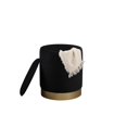 thumbnail image 3 of Elegant Decor Ozman round 14 inch ottoman in black, 3 of 4