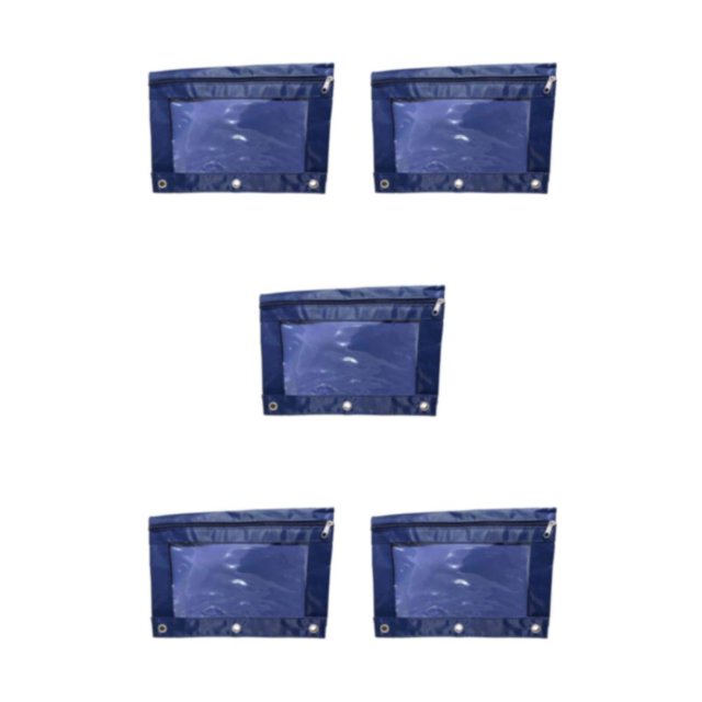 Decodeary Durable Pouch For Organizing Documents In Office Portable Zippered Pouch Navy Blue 5Set
