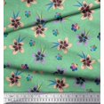 thumbnail image 2 of Soimoi Green Poly Georgette Fabric Leaves & Flower Floral Print Fabric by the Yard 42 Inch Wide, 2 of 3