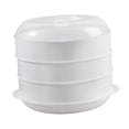thumbnail image 3 of veasfak Microwave Steamer for Cooking Compact Steamer Bowl for Meats Vegetables es three layer, 3 of 9