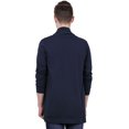 thumbnail image 3 of INSPIRE CHIC Chandails pour Hommes Col Châle Poches Ourlet Haut-Bas Long Cardigan 40 Bleu, 3 of 7