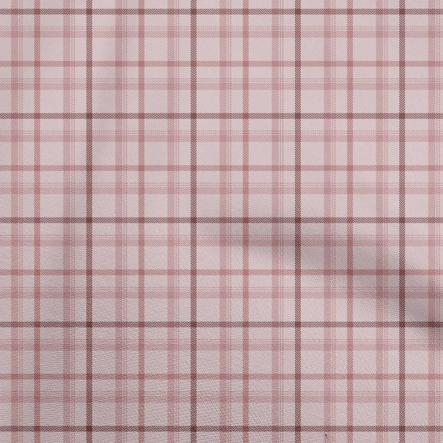 oneOone Velvet Dark Rose Brown Fabric Check Sewing Craft Projects Fabric Prints By Yard 58 Inch Wide