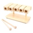 thumbnail image 1 of Blocs Rythmiques en Bois, Percussion Manuelle Érable 5 Tons avec Maillets pour Temples pour Ensemble d'Opéra, 1 of 1