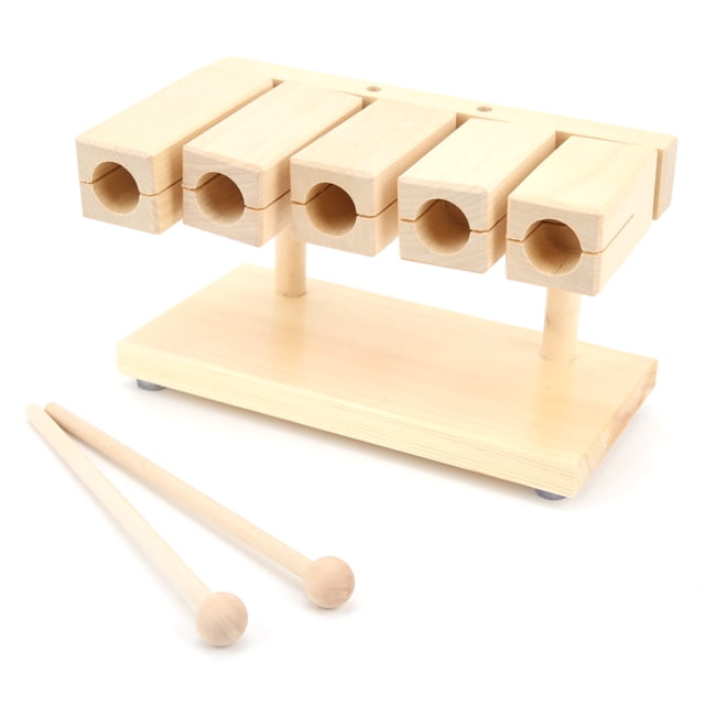 Blocs Rythmiques en Bois, Percussion Manuelle Érable 5 Tons avec Maillets pour Temples pour Ensemble d'Opéra