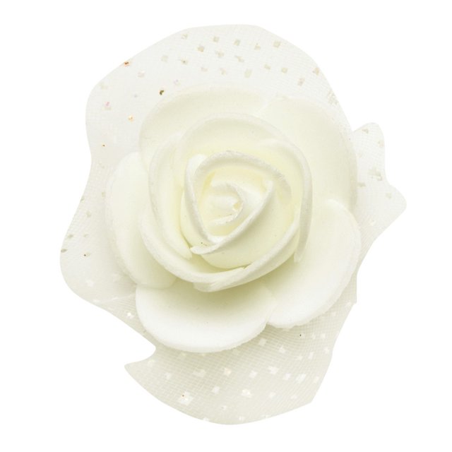 GUOOL Pack of 100 Artificial Roses DIY Wedding Valentine's Day Bouquets Hairband Cream