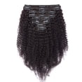 thumbnail image 1 of Extensions de Cheveux Humains Afro Crépus Bouclés à Double Trame avec Clip, Tête Complète pour Femmes, 1 of 6
