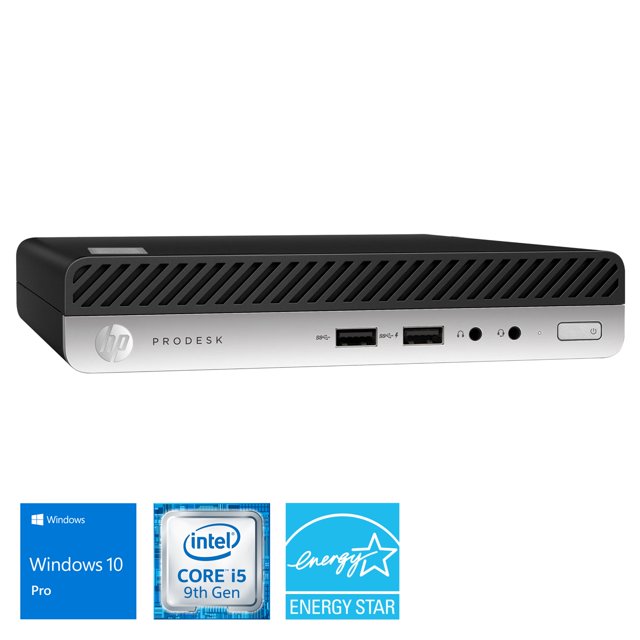 HP ProDesk 400 G5 Mini PC, Intel Core i5-9500T Upto 3.7GHz, 32GB RAM, 1TB NVMe SSD, HDMI, DisplayPort, Wi-Fi, Bluetooth, Windows 10 Pro
