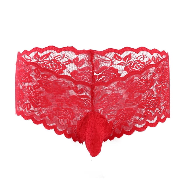 Fridja Lace Men Inner Large Size Men's Boxer Low Waist Transparent T Pants Underwear Classic Multipack Panties