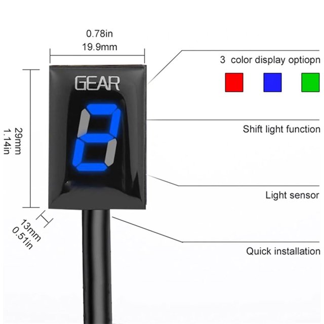 Baohd Indicateur de Vitesse pour Moto Affichage Bleu 1Ensemble