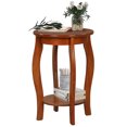 thumbnail image 1 of Gymax 2-Tier Round End Table Narrow Sofa Side Nightstand w/ Storage Shelf & Wood Legs, 1 of 9
