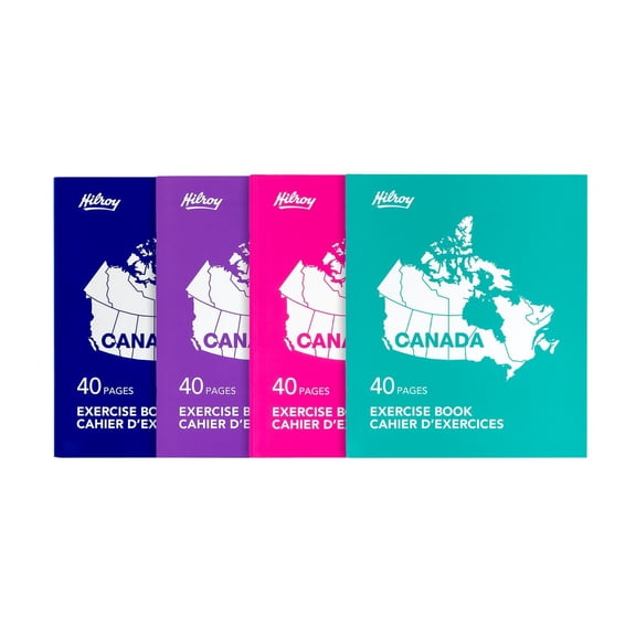 Hilroy Canada Laminated Cover Notebook, Assorted Cover Colors, 40 pages