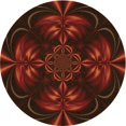 thumbnail image 1 of Ahgly Company Machine Washable Indoor Round Transitional Red Brown Area Rugs, 4' Round, 1 of 7