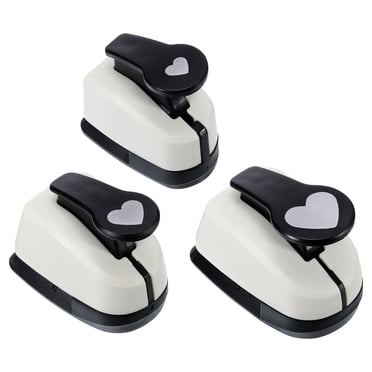 Unique Bargains 0.4 Inch 0.6 Inch 1 Inch Heart Punch, Heart Hole Paper Punch Hole Puncher Shape Punches for Crafting, 3 Pack