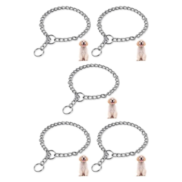 Baohd Pet Walking Chain Lightweight And Sturdy Metal Collar For Comfortable Pet Walks Dog Chain Collars 5Set