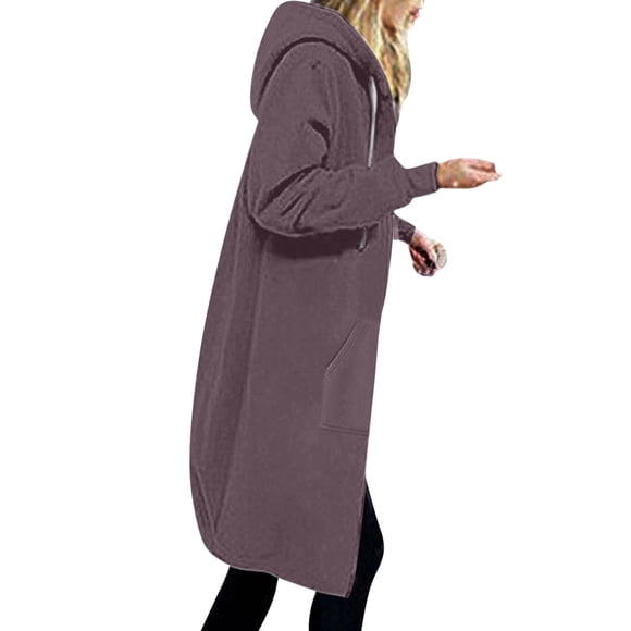 Timegard Oversized Hoodie for Womens Plus Size Zip up Sweatshirts Fall Winter Casual Comfy Long Jackets