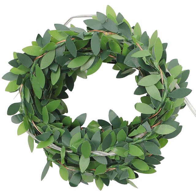 FRCOLOR Fairy Lights for Room Decor with Green PVC Vine Leaves and Copper Wire 2 Meter 20 LED,78.74"X1.97"X1.18"