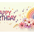 thumbnail image 4 of Colorful Flower Themed Happy Birthday Banner Background Party Decorations Backdrop for Birthday Party Photography Props Decor Happy Events, 4 of 4