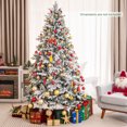 thumbnail image 2 of Costway 7 FT Pre-Lit Flocked Christmas Tree Hinged w/ 300 LED Lights & 1687 Branch Tips, 2 of 10