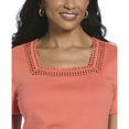 thumbnail image 2 of RAFAELLA Women's Square Neckline Short Sleeve Tee Shirt, 2 of 4