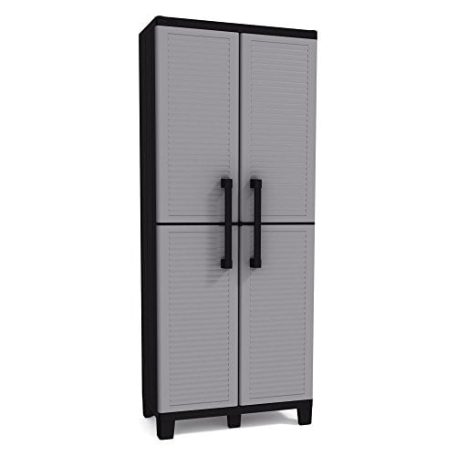 Keter Space Winner Tall Metro Storage Utility Cabinet Indoor/Outdoor Garage or Home Storage with Adjustable Shelves