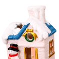 thumbnail image 4 of mmirethe Resin Christmas Scene Snow House LED Desktop Set Village Decoration House Snowman 1Set, 4 of 6