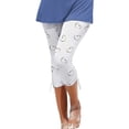 thumbnail image 2 of CHGBMOK Women's Plus Size Summer Casual Drawstring Printed Capris, Clearance, 2 of 6