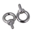 thumbnail image 2 of BQLZR Silver M5 Ring Shape Screws Bolt 304 Stainless Steel Threaded Eye Bolt Set of 2, 2 of 5