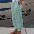 thumbnail image 2 of Kcodviy Women High Waisted Wide Soft Pants Women Casual Leg Pants Drawstring Elastic Dress Pants for Women Business Casual with Pockets Trousers Comfy Straight Leg Long Pants with Pockets, 2 of 7